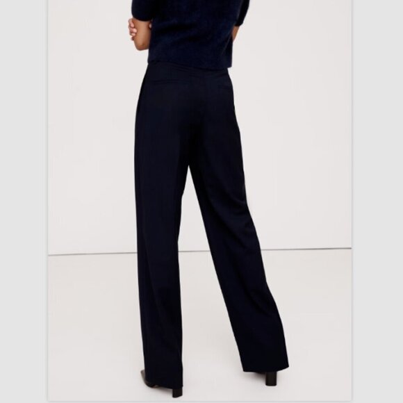 Banana Republic Siena Straight Navy Blue Italian Wool Pants 4 LONG RT$170 NWT - Picture 3 of 12